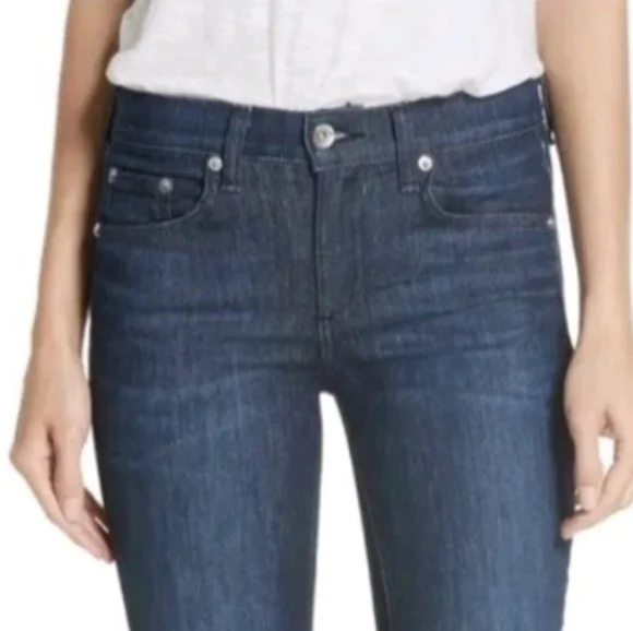 Rag & Bone Ankle Skinny Jeans In Tonal River Size 27 - Picture 3 of 15